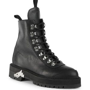 Off-White Leather Hiking Boots